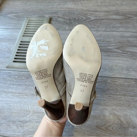 Massimo Baldi Taupe  Suede Leather Mules Made in Italy - Picture 12 of 13